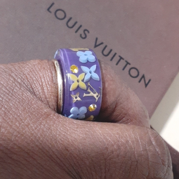 LOUIS VUITTON RESIN FARANDOLE RING AUTHENTIC SZ M - Picture 3 of 6